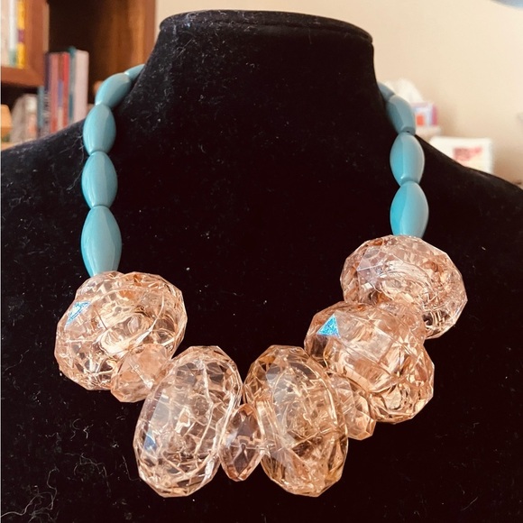 Vintage Lyndell NYC Designer Chunky Blue & Peace Necklace - Picture 4 of 8